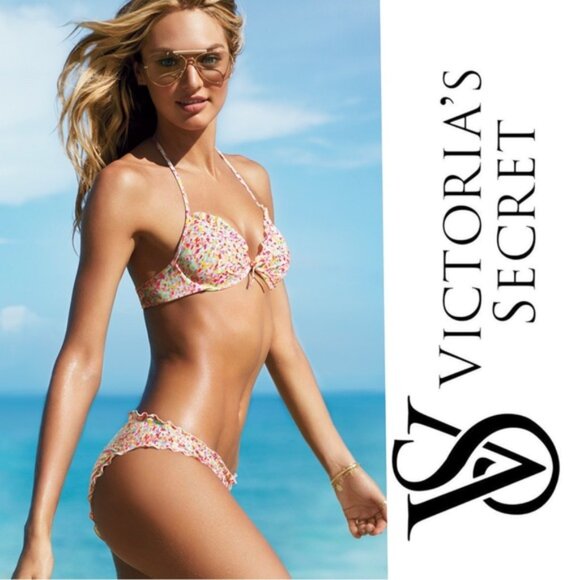 Victoria's Secret | "Confetti" The Ruffle Cheeky Bikini Bottoms | Size Small - Picture 1 of 11